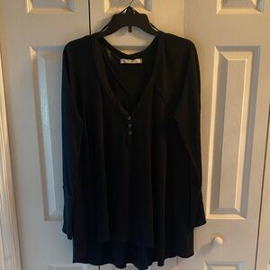 Free People Black V-Neck Tunic